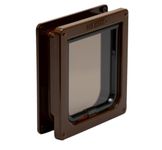 Cat Mate 4 Way Locking Cat Flap with Door Liner to 50mm (2”), Brown (235B)