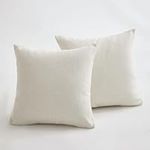 Sunday Praise Linen Decorative Throw Pillow Covers Solid Square Pillow Cases 18x18 Inches Farmhouse Accent Cushion Covers for Sofa Couch Bed&Car,Pack of 2 (Cream White)