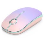 Seenda Wireless Mouse, 2.4GHz Silent Mouse with USB Receiver, 18 month battery life, 1600 DPI Optical Tracking, Portable Computer Mice for Laptop PC Notebook- Pink gradient purple