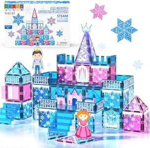Magnetic Tiles Building Blocks for Girls, Princess Castle Set with 2 Dolls