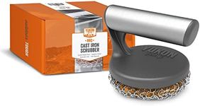 Yukon Glory™ Cast Iron Skillet Cleaner The Cast Iron Scrubber and Grill Brush - Perfect for Cleaning Cast Iron Cookware - Grills and Griddles - Built with Welded Stainless Steel Rings