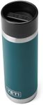 YETI Rambler 18 oz Bottle, Stainless Steel, Vacuum Insulated, with Hot Shot Cap, Agave Teal