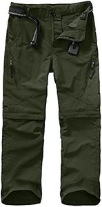 Boys Pants, Kids,Little Kid, Cargo Hiking Casual Outdoor Quick Dry Waterproof Climbing Convertible Trousers #9035 Army Green-M(9-10)