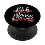 Funny Softball Pitcher Pitch Please Sports Slow Fast Pitch PopSockets Swappable PopGrip