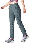 TBMPOY Women's Outdoor Hiking Stretch Pants Quick Dry Lightweight with Zipper Pockets(Gray CA M)