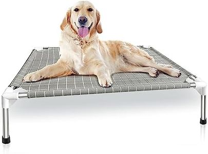 Elevated Dog Bed Pet Cot - Tensorsine Cooling Elevated Pet Bed, L33 x W26'' x H7'' No-Slip Durable Raised Pet Beds for Medium and Small Dogs Indoor & Outdoor Use (Black)