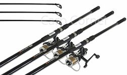 ngt Carp Fishing Setup 3x 12ft 2 Piece Carp Rods 2.75lb & 3x Baitrunner Reels Pre loaded With Line