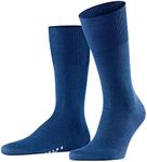 FALKE Men's Airport Socks, Light, Merino Wool Cotton, Crew Length, Classic Formal Socks, Trendy Work Clothing, Blue (Royal Blue 6000), 11-12, 1 Pair