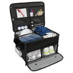 Golfoy Basics Golf Trunk Organizer Storage Accessory Bag, Separate Ventilated Compartment for 2 Pair Shoes, Golf Trunk Organizer for Golf Balls, Tees, Clothes, Gloves, Other Golf Accessories