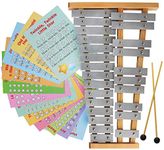 Glockenspiel 25 Note G-G Tuned Chromatic Xylophone -Musical Percussion Instrument - Easy Play Music Songs included