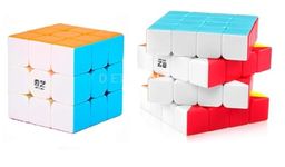 D ETERNAL cube Combo of QiYi Warrior W 3x3 & QiYi Qiyuan S 4x4 high speed stickerless magic Puzzle Cube