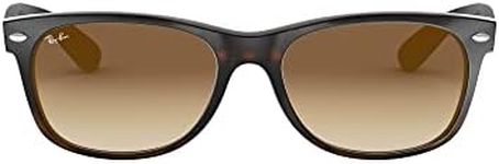 Ray-Ban RB2132 New Wayfarer Square Sunglasses, Light Havana/Clear Gradient Brown, 55 mm