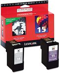 Lexmark 18C2239 14 & 15 X2600 X2650 X2670 Z2300 Z2320 Ink Cartridge (Black Color, 2-Pack) in Retail Packaging