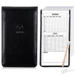 Jetec 6 Pcs Golf Gifts Include Leather Golf Scorecard Holder with 4 Pcs Golf Scorecard Book with Golf Pencil Yardage Book Cover Golf Log Book Golf Score Book Golf Notebook for Outdoor Sports Golf Club