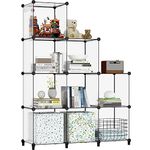 HOMIDEC Cube Bookcase, 9 Cube Storage Unit Bookshelf Storage Cube Organiser Multi-Use DIY Storage Cube Shelf for Books, Toys, Clothes, Tools