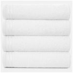 GC GAVENO CAVAILIA Large Towels Bath Sheet - Highly Absorbent Egyptian Cotton Towel Set - 4 Pack Extra Soft Large Bath Towel White - Quick Dry Bath Sheets - 450 GSM Washable Towels, 75X135 Cm