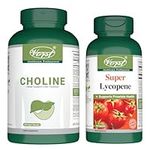 VORST Choline Bitartrate 180 Vegan Capsules & Premium Lycopene 60 Capsules (Combo Bundle 2 Bottles)