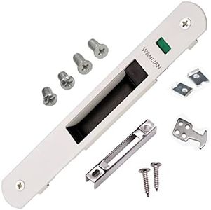 WANLIAN Door Lock, Sliding Door Window Hook Lock, Sliding Door Flush Latch, Mobile Door, Single Sided Lock Lock for Home White