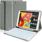 MMK for iPad Keyboard Case for 10.2" 9th/8th/7th Generation 2021/2020/2019, Detachable Wireless BT Keyboard with Magnetic Protective Cover with Pencil Holder for iPad Pro 10.5" 2019