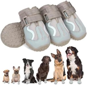 EXPAWLORER 4PCS Anti-Slip Dog Shoes - Breathable Mesh Dog Booties & Paw Protectors with Reflective Straps for Outdoor Cold/Hot Pavement, Indoor Hardwood Floors, Dog Boots for Small Medium Large Dogs