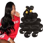 Huarisi 4 Bundles Body Wave Human Hair Brazilian Virgin Hair Extensions 12 14 16 18 inches 100% Real Hair Short Weaves for Full Head