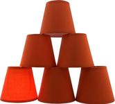 Doooitlight Set of 6 Clip LampShades for Candle Crystal Chandelier (Silk Orange)