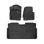 Husky Liners X-act Contour Floor Mats | Fits 2015-2024 Ford F-150 SuperCrew; 2022-2024 Ford F-150 Lightning SuperCrew w/0 Fold Flat Storage | Front & 2nd Row, 3-pc Black - 53498