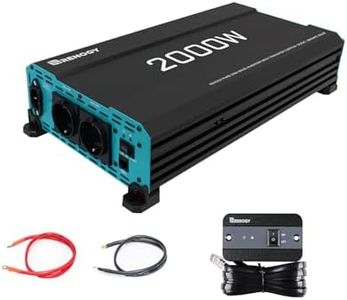 Renogy Onduleur de Batterie à Onde Sinusoïdale Pure Hors Réseau 2000 W 240 V avec Fonction UPS, Convertisseur de Batterie Solaire 2000 W, 12 V DC à 230 VAC répertorié ETL avec câbles