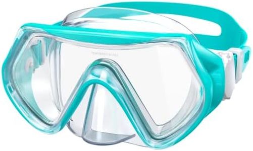 Kids Swim Goggles for Age 3-14, Snorkel Diving Mask Anti-Fog 180° Clear View Swim Mask with Nose Cover for Child Boys Girls Youth