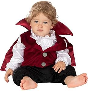 Funidelia | Disfraz de Conde Drácula para bebé Halloween, Terror, Dracula, Vampire - Disfraz para bebé y Divertidos Accesorios para Fiestas, Carnaval y Halloween - Talla 6-12 Meses - Negro