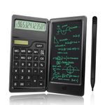 EUPLONG Calculator with Notepad, Basic Calculator with Writing Tablet,12 Digits Large Display Rechargeable Solar Power Desk Calculator for Office, School…