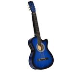 Soozier 38 Inch Electric Guitar, Full Size Classical Acoustic Premium Gloss Finish with Strings, Picks, Shoulder Strap and Case Bag - Blue