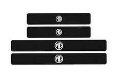 RIDGOEL 4Pcs Car Door Sill Protector Kick Plate Guard for MG ZS EV HS GT MG4 3 5 6 7 RX5 RX8, Carbon Fiber Automobile Threshold Protection Sticker Welcome Pedal Decor Accessories White