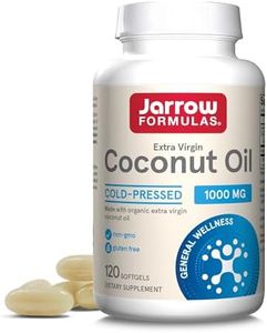 Jarrow Formulas Coconut Oil 100% Organic Extra Virgin, Supports Cardiovascular Health, 1000 mg, 120 Softgels