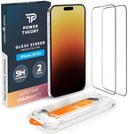 Power Theory compatible with iPhone 16 Pro Screen Protector Shatterproof Tempered Glass, 2 Pack, Easy installation, 99.99% HD Clear, Bubble Free, Case Friendly, Anti-Scratch, Anti-Smudge