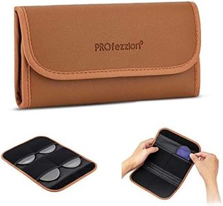 4 Pockets Camera Lens Filter Case Pouch for MCUV UV CPL ND Filter Up to 82mm, Foldout Filter Storage Holder Bag with Microfiber Cleaning Cloth