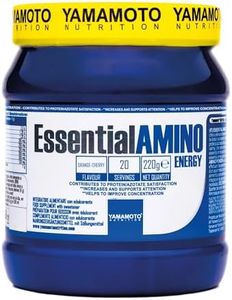 YAMAMOTO NUTRITION Essential AMINO ENERGY 220 gr, Integratore di Amminoacidi Essenziali EAA e BCAA 2:1:1, Pre-Workout con Caffeina per la Massima Energia, Gusto Arancia e Ciliegia