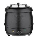 Buffalo Soup Kettle 10 Litre, Black, 35°C to 95°C, Electric Wet Heat Buffet Food Warmer - Ideal for Soup, Mulled Wine or Cider, Chili, Porridge or Beans - Commercial and Home Use, L715