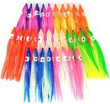 Piscorush Luminous Octopus Squid Skirts Trolling Lures Soft Plastic Fishing Lures Set Saltwater Bait Lures Multicolored 2'' - 6'' (7 Colors Set/30Pcs, 4.7")