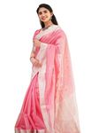 Perabin Women's Kanjivaram Pure Silk Saree Soft Banarasi Sari Kanchipuram Pattu Sarees Latest Party Design Wear Cotton For Wedding Sadi 2024 New Paithani With Blouse Piece (pink)