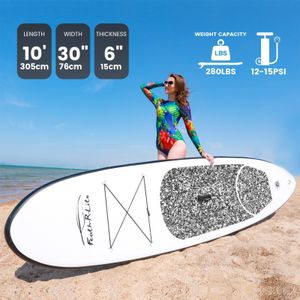 FEATH-R-LITE 10' Inflatable Stand Up Paddle Board – Ultra-Light SUP Kit with Paddle, Pump, Backpack, Leash