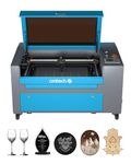 OMTech 60W CO2 Laser Engraver and Cutter for Wood, Leather, Rubber | Laser Engraving and Cutting Machine with 400x600mm Bed, Ruida Control Panel, RDWorks, and Air Assist for Home Office DIY