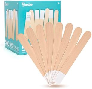 Darice Self-Adhesive Popsicle Sticks for Crafts – 500 Jumbo Wooden Sticks with Adhesive Tips, 6” x 1”, Mess-Free Arts and Crafts for Classroom, STEM, Home (Ages 3+)