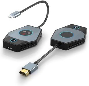 Wireless USB C Transmitter and HDMI Receiver Kit, 4K Decode 1080P Output 328FT/100M Plug&Play, 5G+2.4G Dual Band Wireless Video Audio Display Adapter Extender Kit for Laptop, PC, Projector, Camera, TV