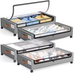 Yecaye 4 Pack Under Bed Storage wit