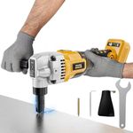 MtiolHig Cordless Metal Nibbler Compatible with DeWalt 20V Battery (No Battery), 18-Gauge Electric Nibbler with Assist Handle & 2 Blades, 1900RPM Brushless Metal Cutter for Stainless Steel, Aluminum