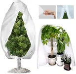 Plant Covers Freeze Protection, 2 Pack 47.7" X 71.7" Frost Protection Bags with Zipper and Drawstring for Shrubs, Trees, and Potted Plants – Winter Plant Cover for Cold Weather, Snow, and Wind. White