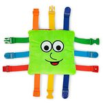 Buckle Toys - Buster Square - Learning Activity Toy - Develop Fine Motor Skills and Problem Solving - Easy Travel Toy - Educational Classroom Must Have