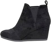 Dunes Women's Zoey Wedge Bootie +Wide Width Available, Black, 9 Wide