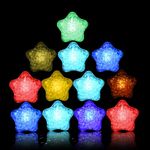 ALLOMN Light-up LED Ice Cubes for Drinks, 12 Pcs Multicolor Flashing Party Decorative LED Glow Ice Cubes Light Reusable Bar Drinks Liquid Sensor Water Activated Glowing for Wine Whiskey Cocktail